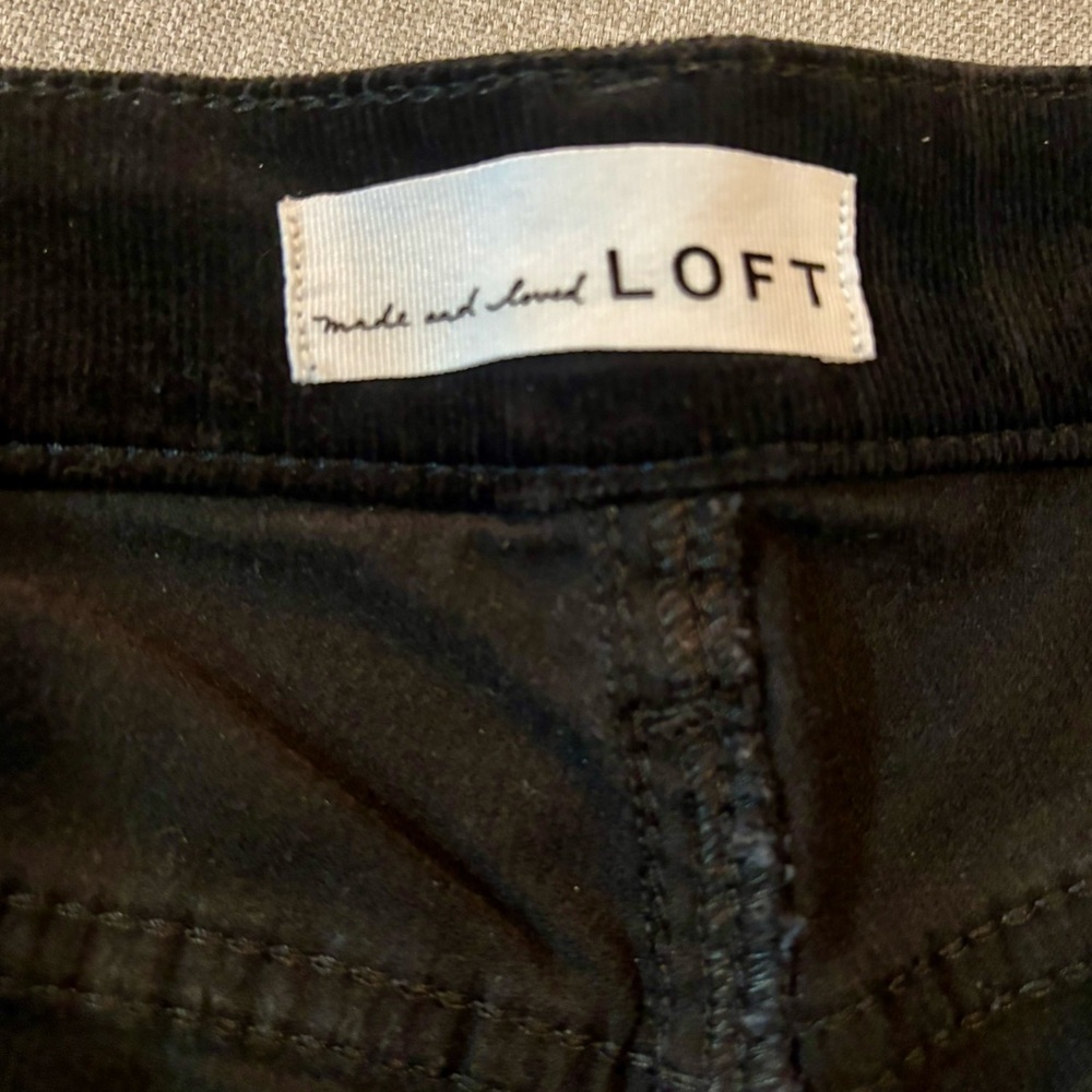 LOFT Black Corduroy Curvy High Waist Slinny Pants - Picture 7 of 10
